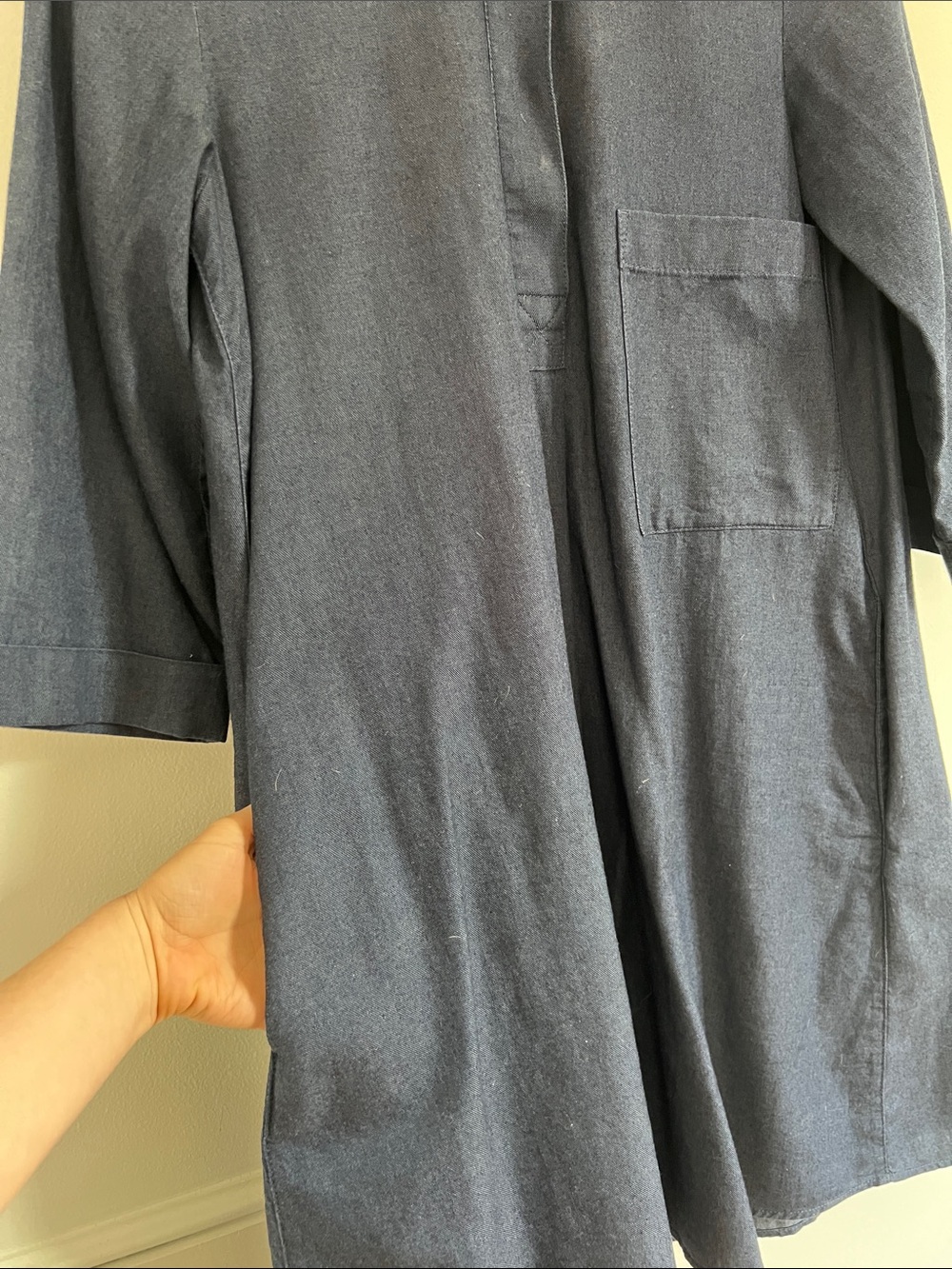 COS Classic Navy Collared Shirt Dress with Pockets - Picture 2 of 5